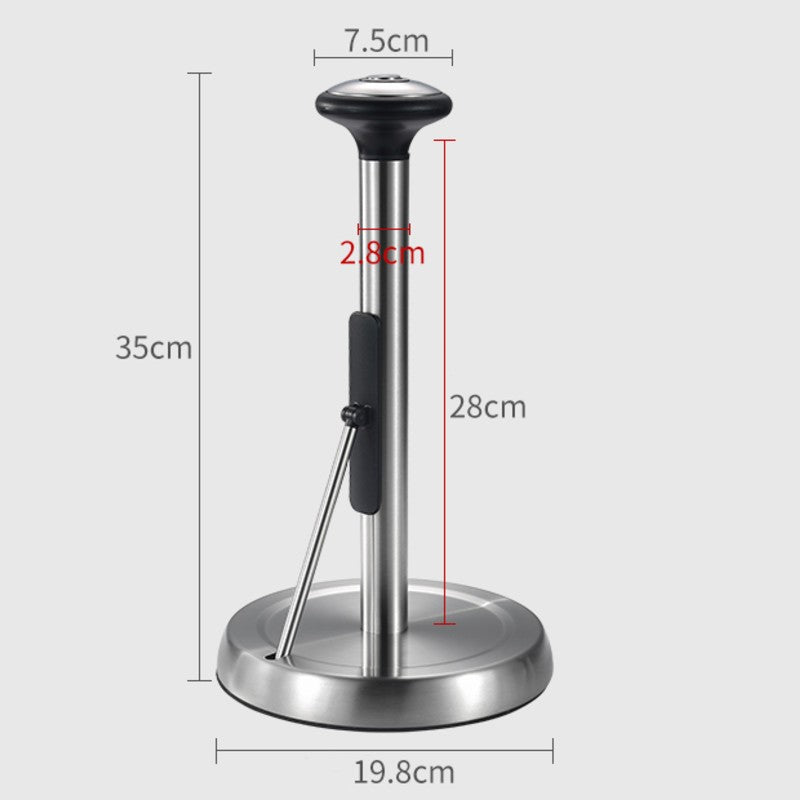 BowLift | Paper Towel Holder, with Simple Tear Design, Adjustable Rod, Spring-Activated Arm & Non-slip Base, for Kitchen & Bathroom