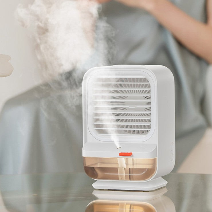 BowLift | 2-in-1 Rechargeable Compact Desk Fan & Humidifier, with 3 Speed Settings, for Home & Office