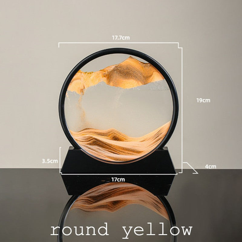 BowLift | Dynamic Glass Framed Moving Sand Nature Landscape, for Desktop, Home, Office, Decor