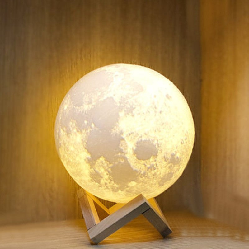 BowLift | Rechargeable 3D Moon Night Light, with Touch Control & USB Charging Cable, Best Gift for Friends, Kids and More
