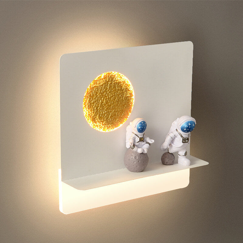 BowLift | Contemporary Creative Iron Resin Round Astronaut LED Wall Light Lamp for Bedroom