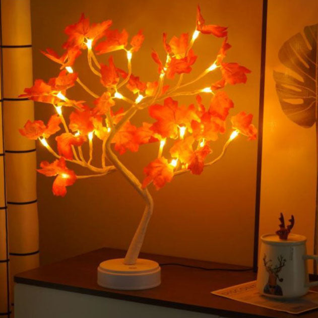 BowLift | Contemporary Creative Christmas Plastic Maple Leaf Tree Lights LED Decorative Table Lamp For Bedroom