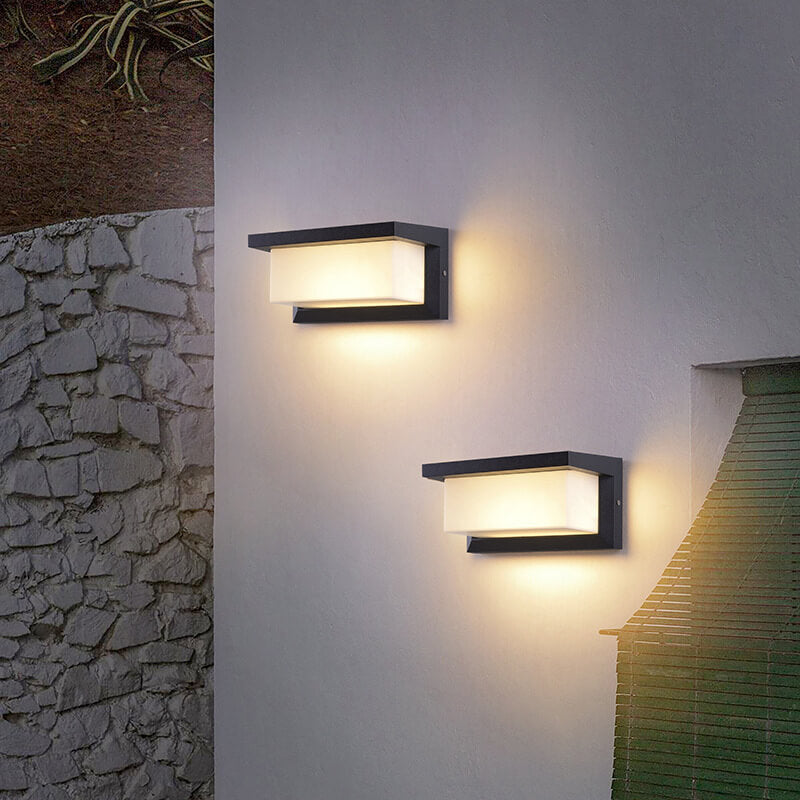 BowLift | Modern Minimalist Solar Rectangle PC LED Outdoor Wall Light Lamp For Outdoor Patio