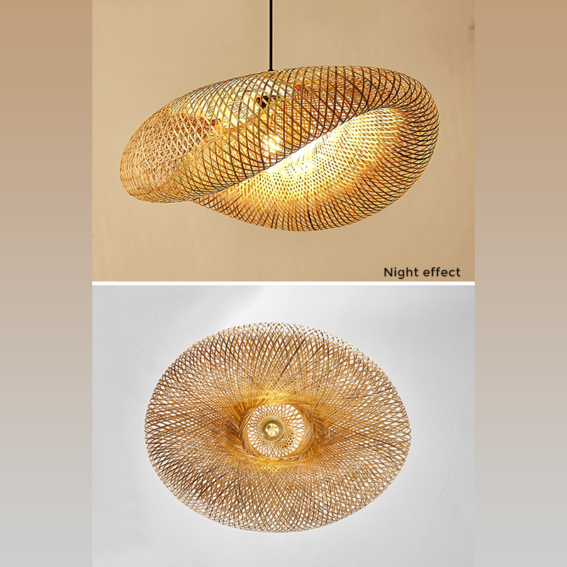 BowLift | Rattan Woven Bamboo - Pendant Light - Led - Light