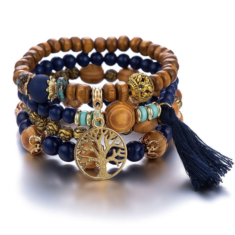 BowLift | Boho Multilayer Wooden Bead Bracelet
