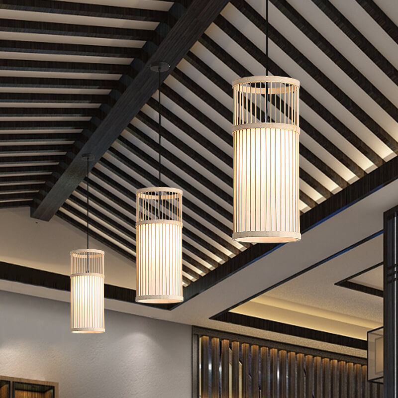 BowLift | Bambora Zen Pendant Light | Handwoven Bamboo Lantern | Japanese Design | Natural Elegance