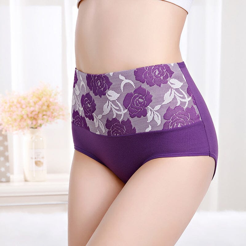 BowLift | High Waist Cotton Print Flower Briefs