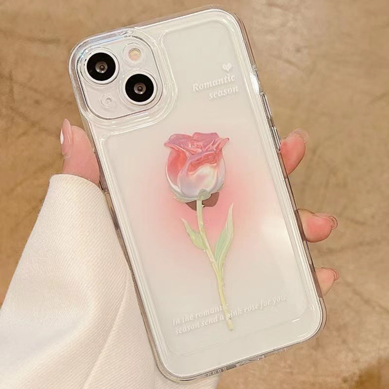 BowLift | Fashion Tulip Rose Flower Floral Soft Shockproof Compatible with Case for iPhone