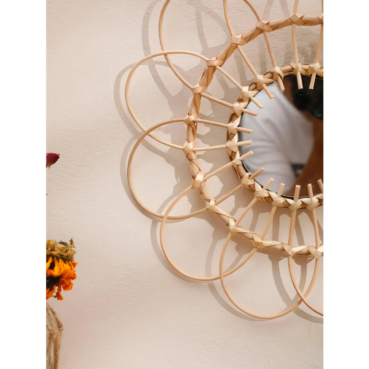 BowLift | Handmade Rattan Decorative Wall Mirror
