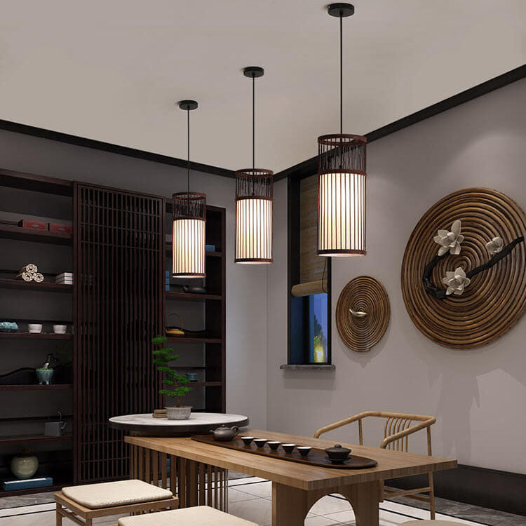 BowLift | Bambora Zen Pendant Light | Handwoven Bamboo Lantern | Japanese Design | Natural Elegance