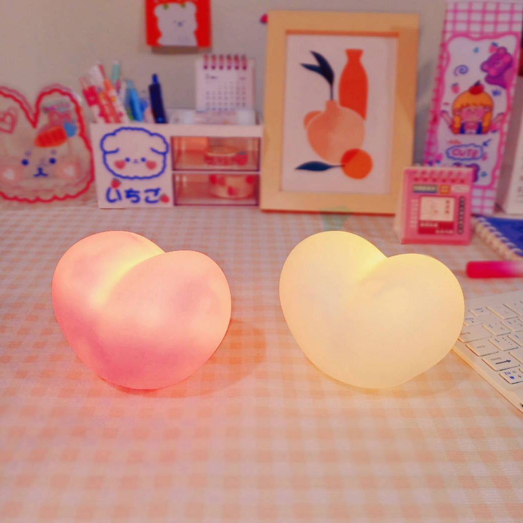 BowLift | LuvSphere Silicone LED Night Light | Heart-Shaped Design | Table Lamp | Warm Mood Light | Decorative