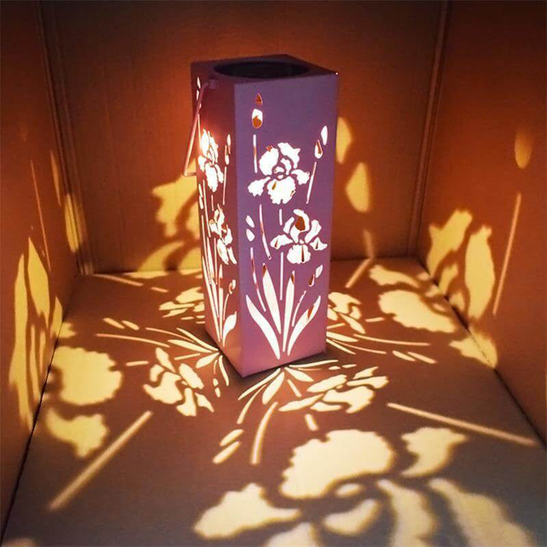 BowLift | Solar Butterfly Rose Pattern Hollow Column LED Outdoor Waterproof Decorative Lamp