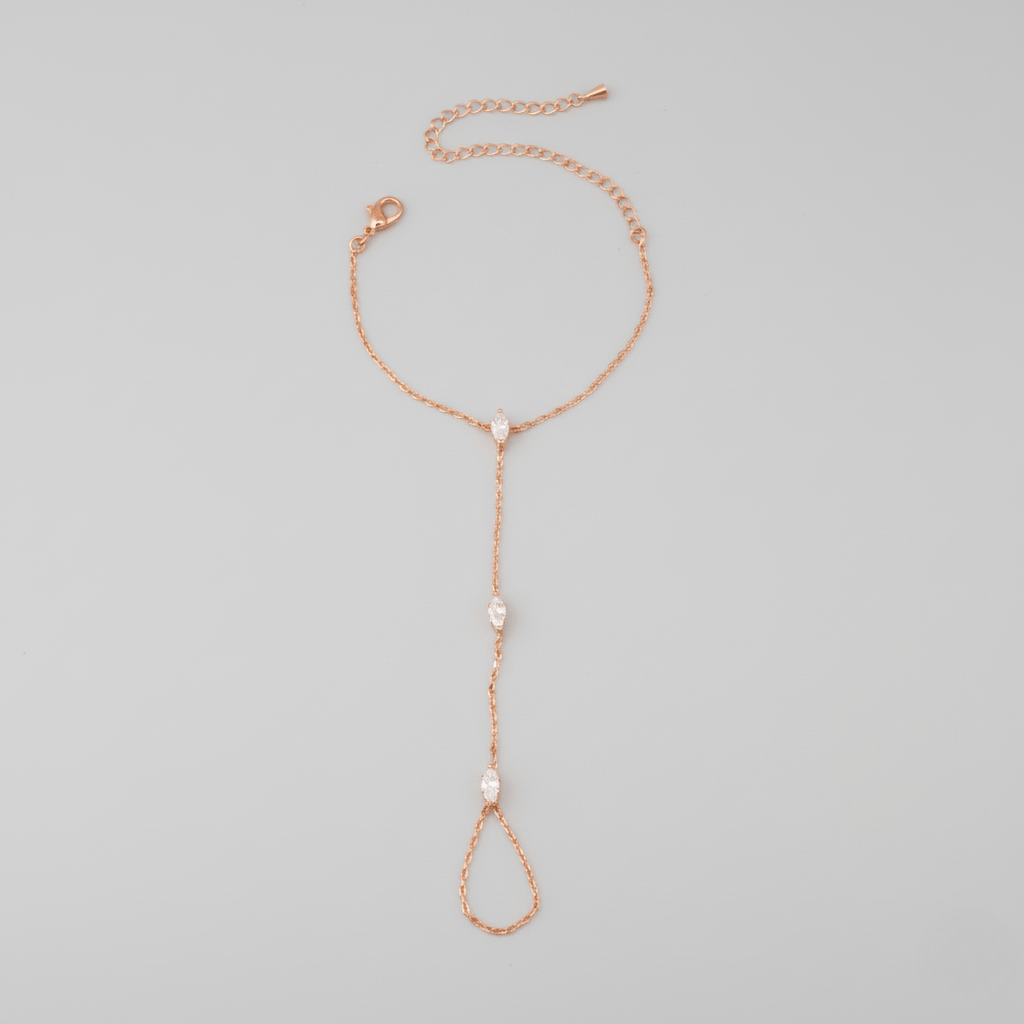 BowLift | Adjustable Finger Ring Bracelet made of Stainless Steel with Crystals