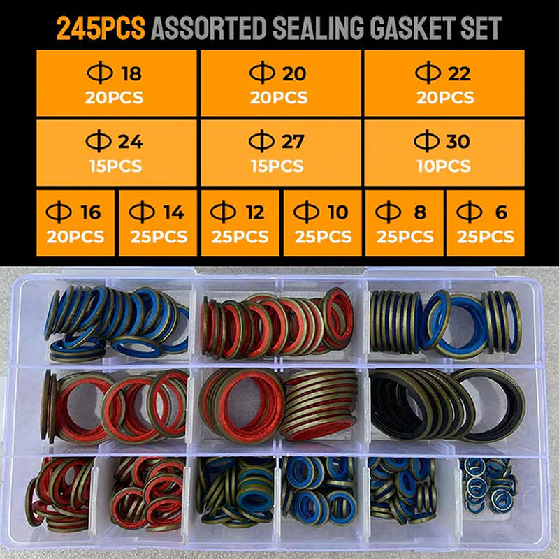 BowLift | 100pcs/245pcs Assorted Sealing Gasket Set