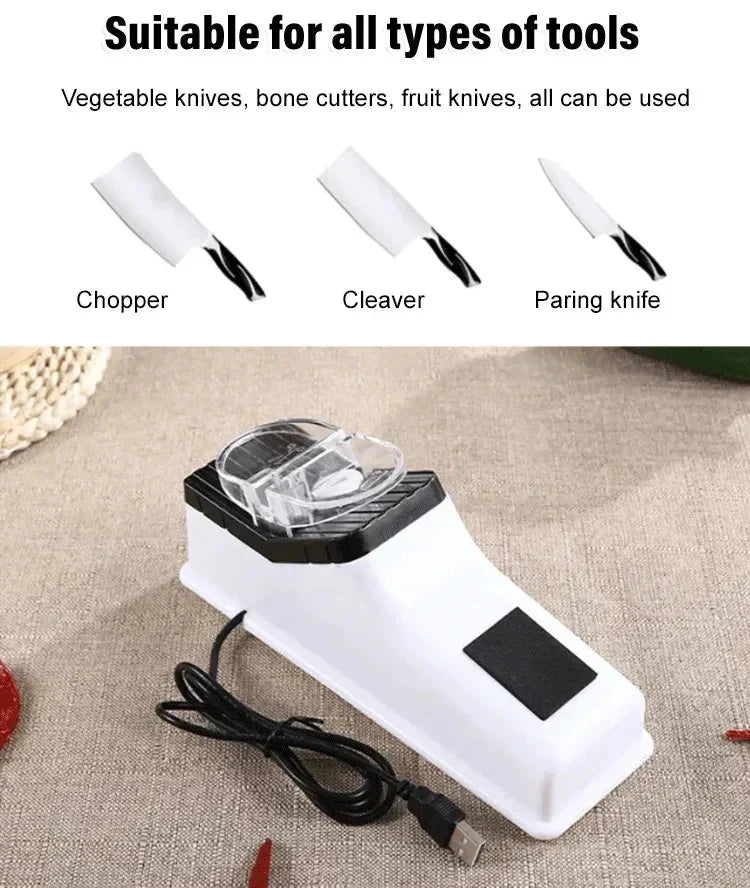 BowLift | Electric Knife Sharpener | Double-Sided | 5-Second USB Rechargeable Blade Restorer