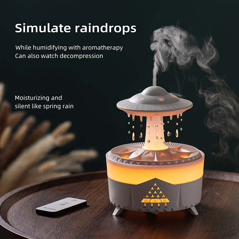 BowLift | Relaxing Raindrop Aromatherapy Essential Oil Diffuser - LED Light & Humidifier