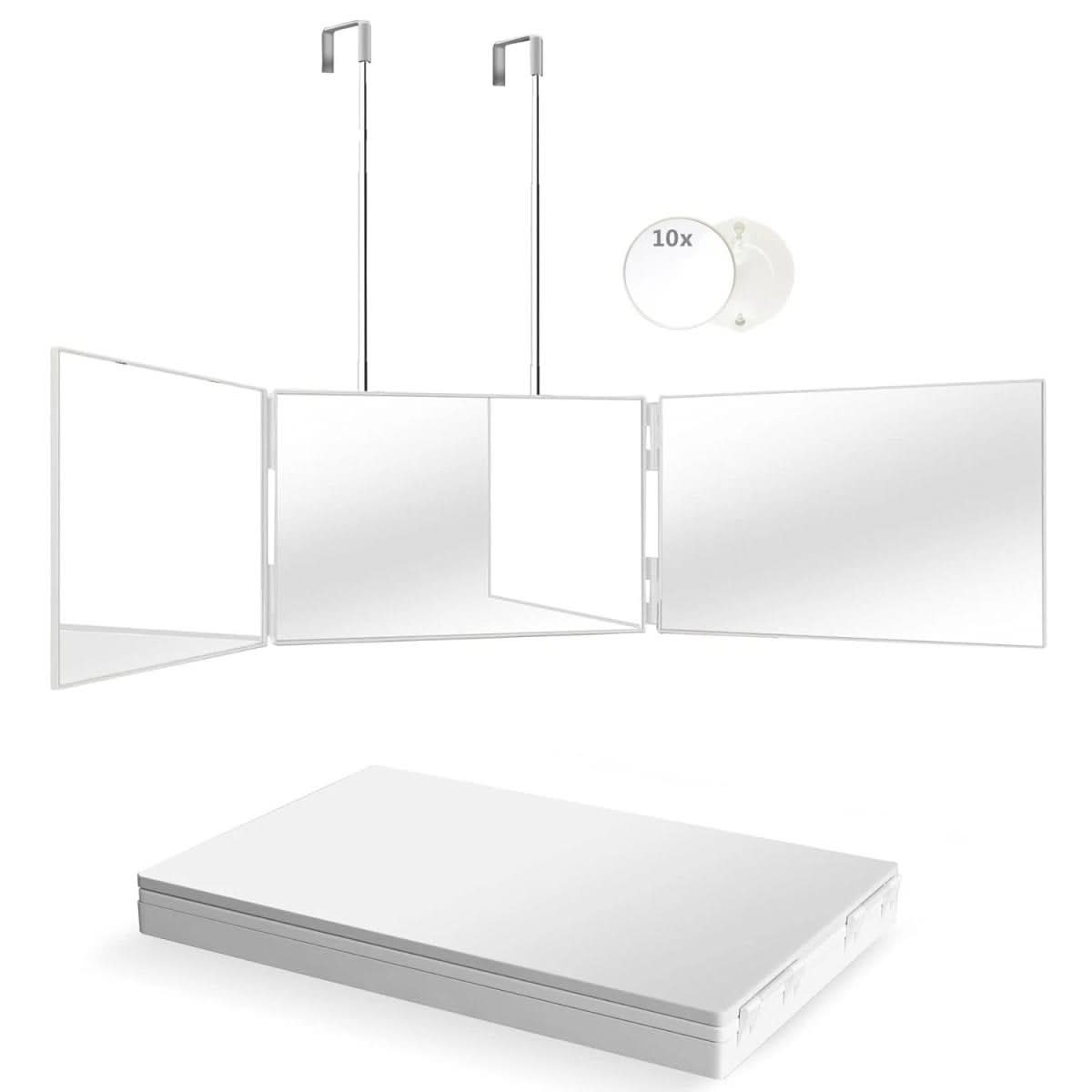 BowLift | Foldable 3-way mirror with hook for make-up, hair styling & shaving