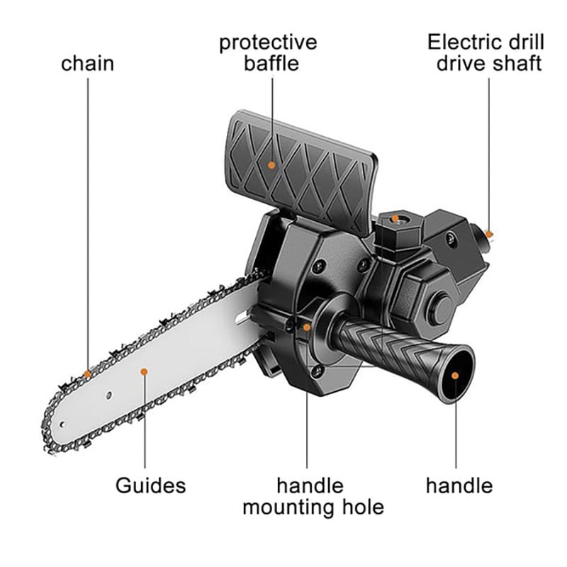 BowLift | 6 Inch Electric Drill Modified To Electric Chainsaw Drill Attachment