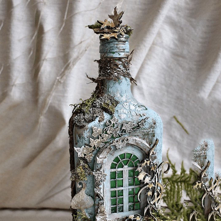 BowLift | Altered Art Bottle - Mystical forest stories