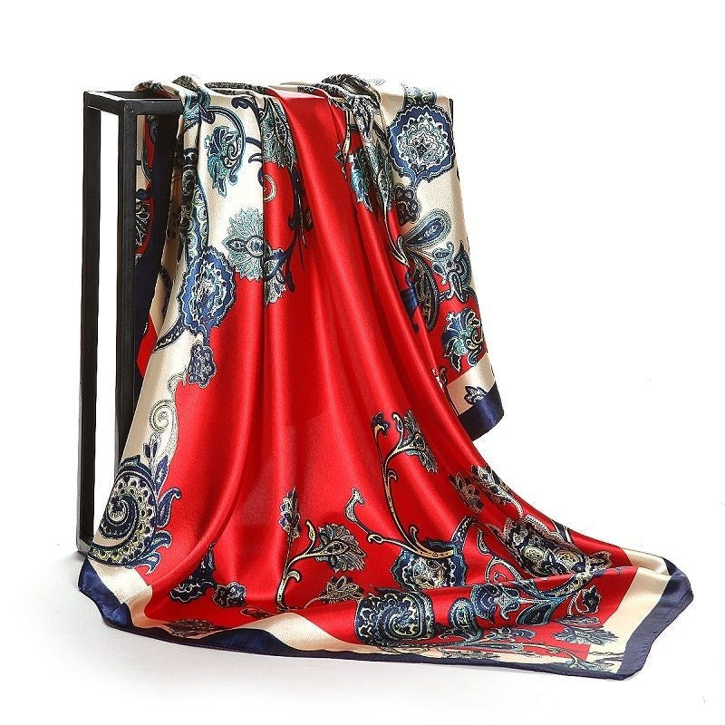 BowLift | Large square scarf Simulation silk scarf All-match scarf Scarf