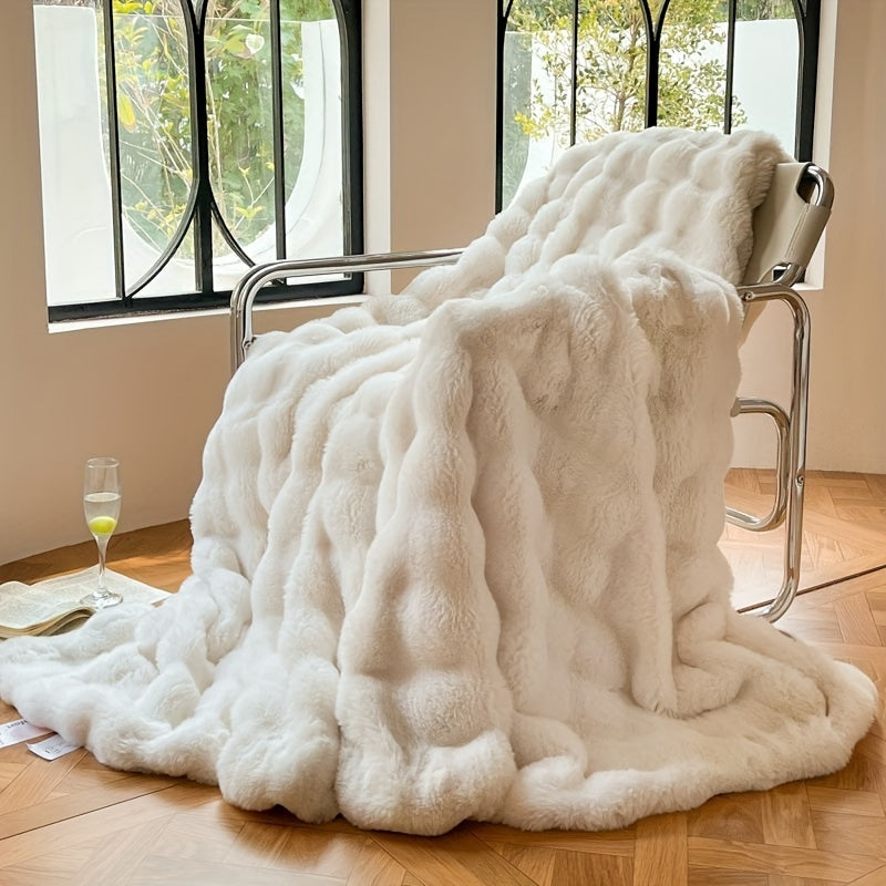 BowLift | FleeceHaven - Luxuriously Soft Bubble Fleece Blanket for Relaxing