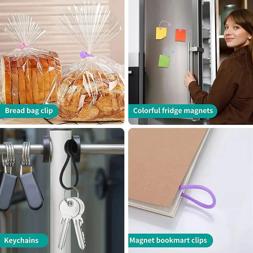 BowLift | 10 Pieces Magnetic Silicone Cable and Key Organizer Bands