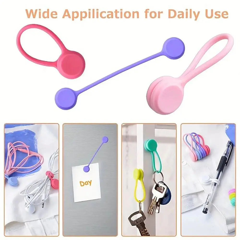 BowLift | 10 Pieces Magnetic Silicone Cable and Key Organizer Bands