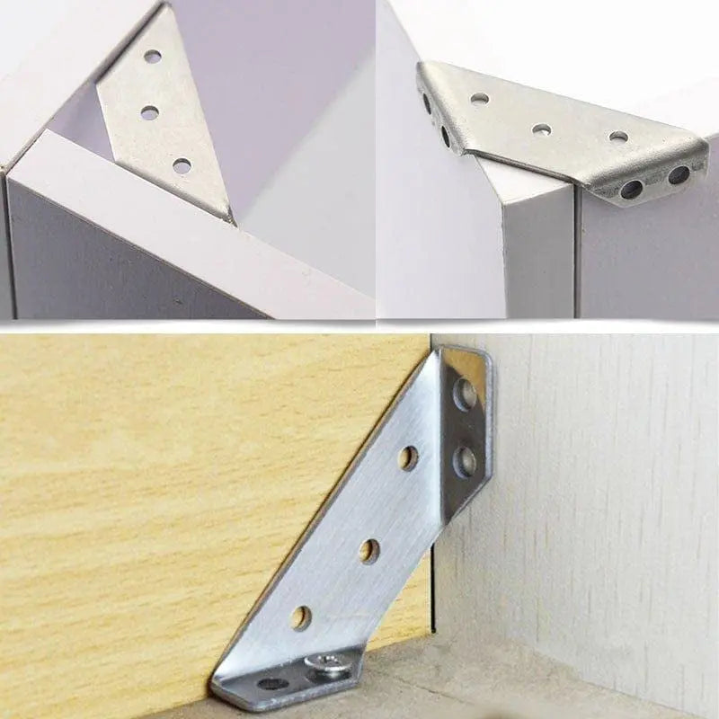 BowLift | 10 Pieces Furniture Corner Connectors made of Stainless Steel – Robust Support Brackets
