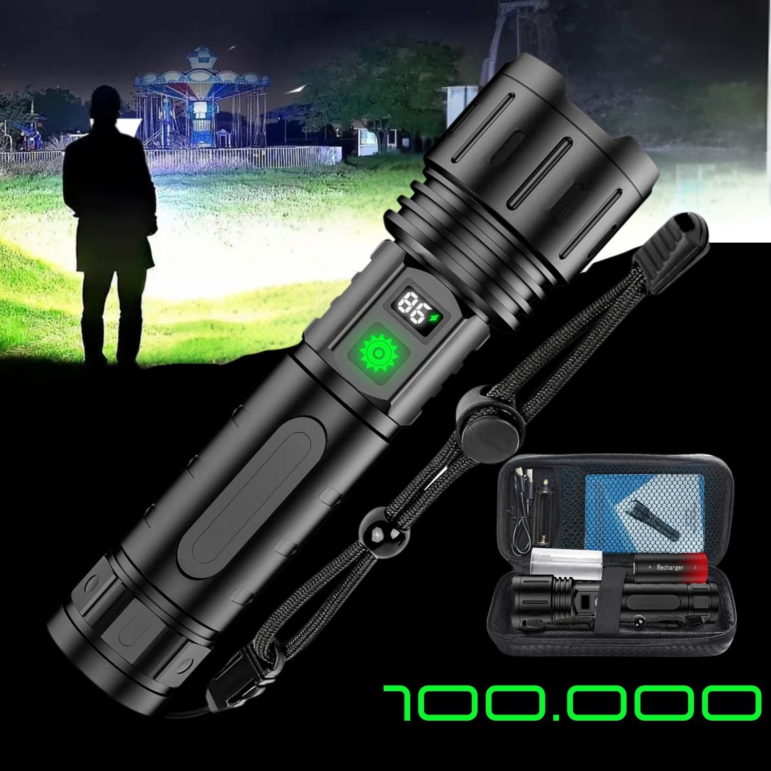 BowLift | 100000 Lumen Tactical Flashlight | World's Brightest High-Powered Torch