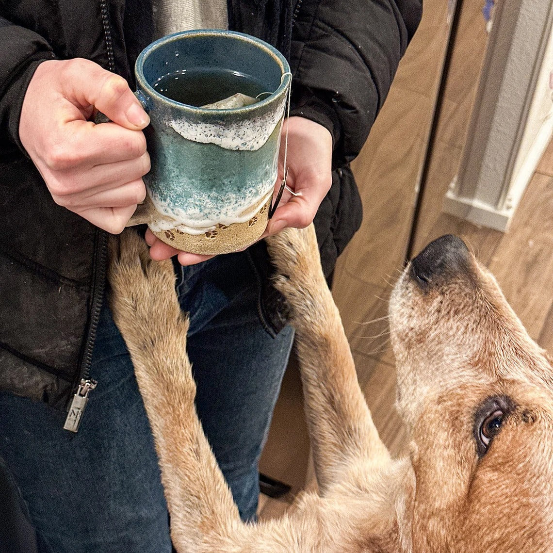 BowLift | Paw Print Ocean Coastline Mug
