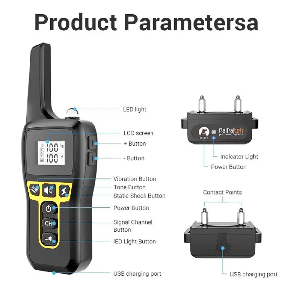 BowLift | 1000m Dog Training Collar – Waterproof, Rechargeable with Remote Control for Small, Medium & Large Dogs