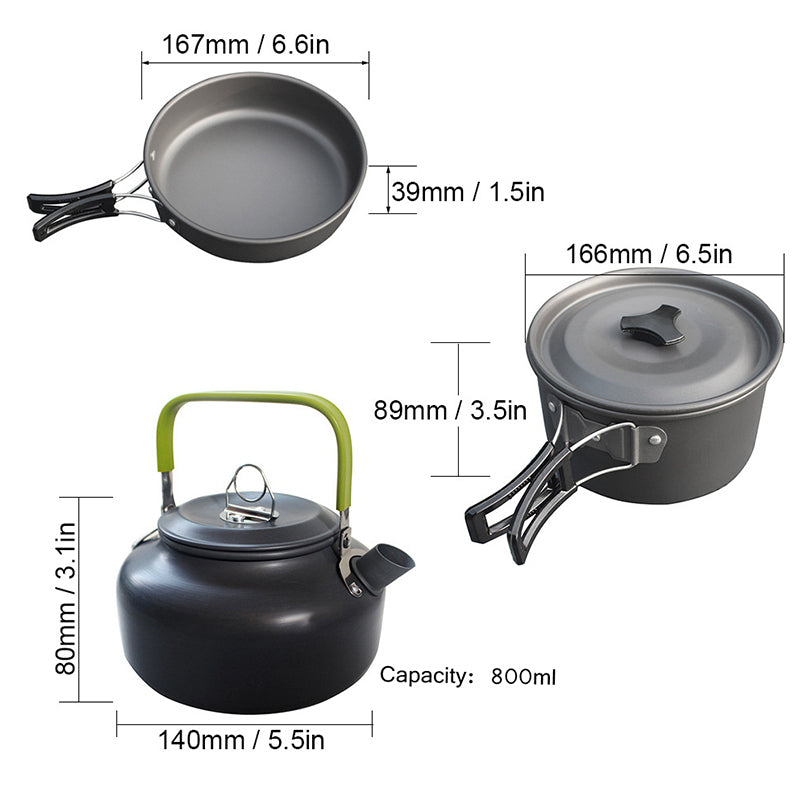 BowLift | Camping Cooking Ware Stainless Steel Cookware Pots Set and Pans