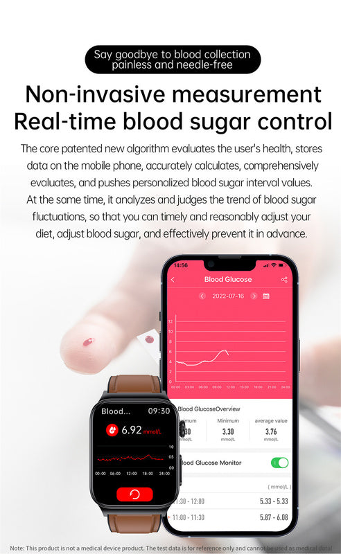 BowLift | GlucoseGuardian Smartwatch: Precision Blood Glucose Sensor & Monitor - Essential Health Watch for Blood Sugar Management