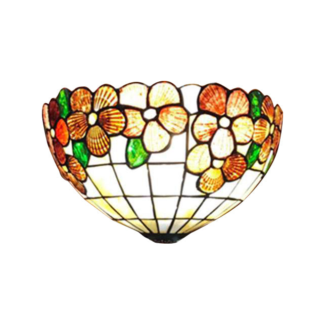BowLift | Bowl flower wall lights with shade in lodge style wall lighting for the living room