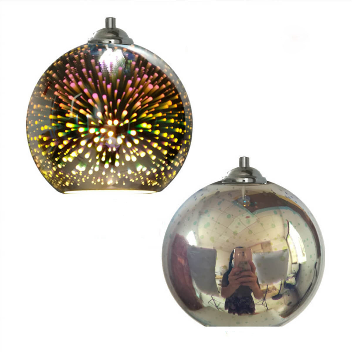 BowLift | Modern creative 3D colorful firework glass 1-light dome pendant lamp