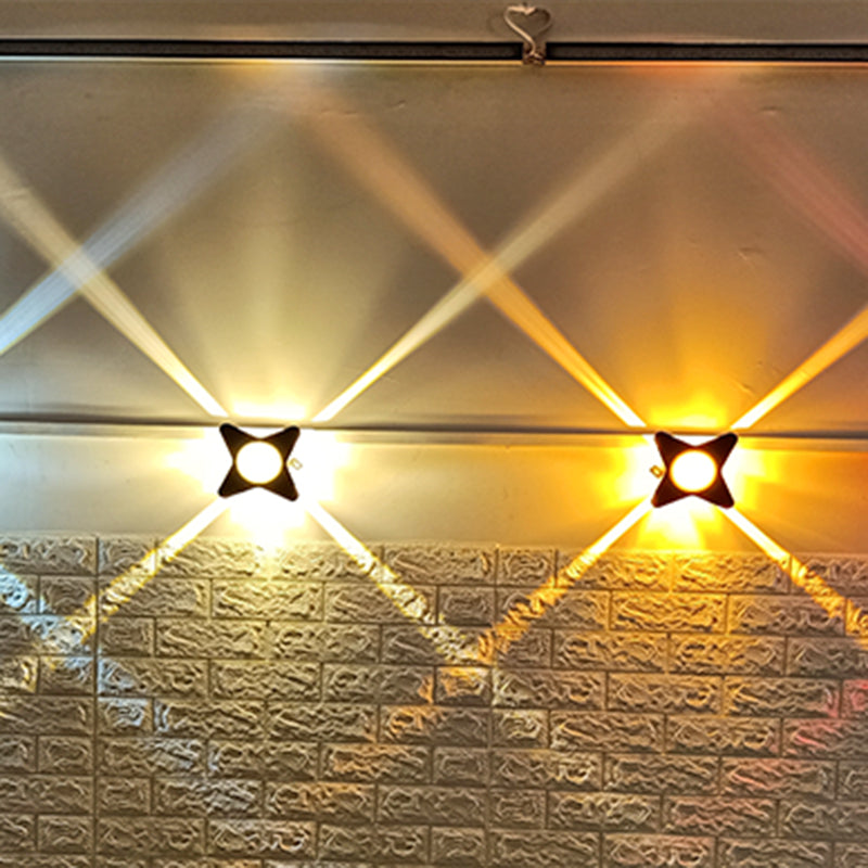 BowLift | Petals Outdoor Wall Mounted Lamp Metallic Modern RGB Color Changing LED Wall Lamp in Black