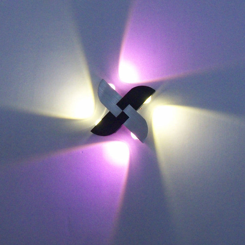 BowLift | Windmill Aluminum Wall Lighting Contemporary Black and Silver LED Wall Light in RGB Color Light