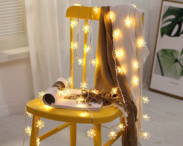 BowLift | LED String Lights Christmas Snowflake Colorful 20 Light LED Waterproof Outdoor String Lights