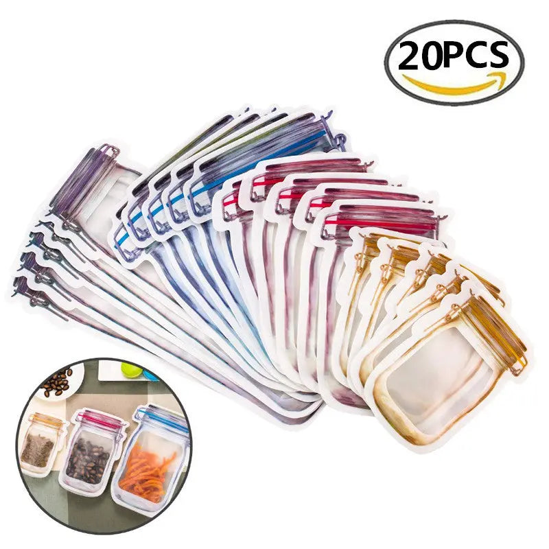 BowLift | 10+10 | Reusable Ziplock bags in jar design