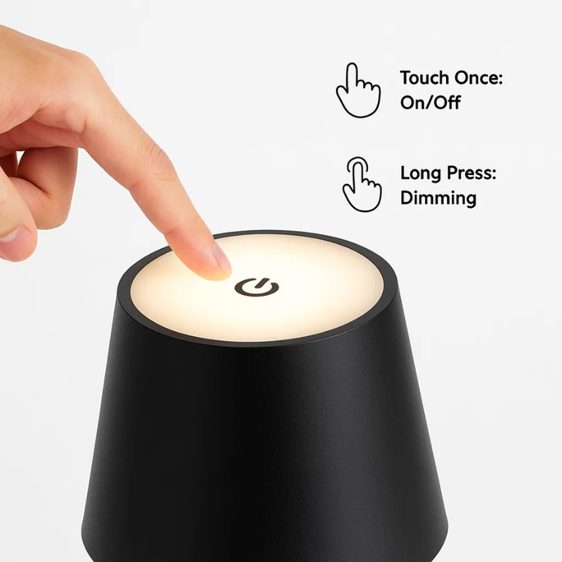 BowLift | Luminara™ | Modern Rechargeable LED Wireless Table Lamp | Portable Lighting for Home, Office & Outdoor Use