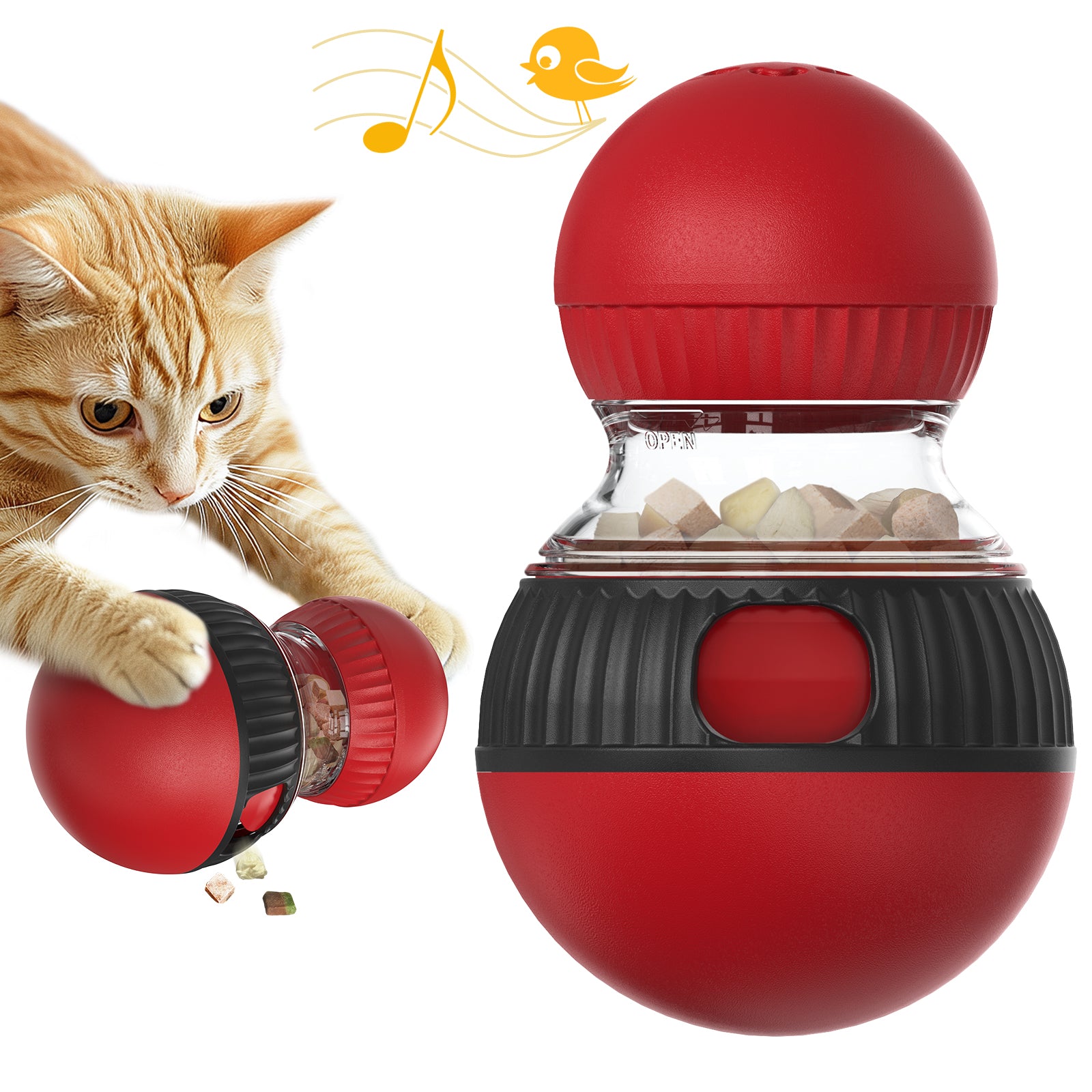 Rotating Feeder Ball – Food-Dispensing Play Toy for Cats