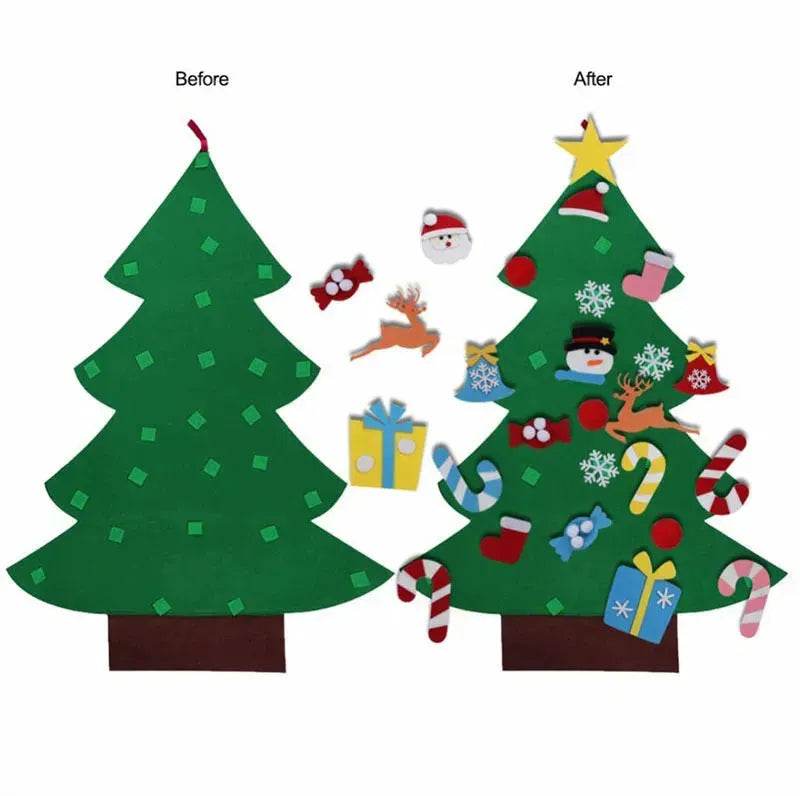 BowLift | DIY Felt Christmas Tree New Year Toddler Kids Handmade Gift Toys Door Wall Hanging Ornaments Holiday Party Home Decor Set