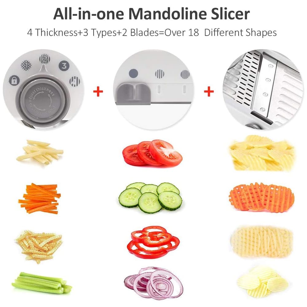 BowLift | Professional Mandoline Vegetable Slicer – Adjustable 304 Stainless Steel Blades for Precision Cutting