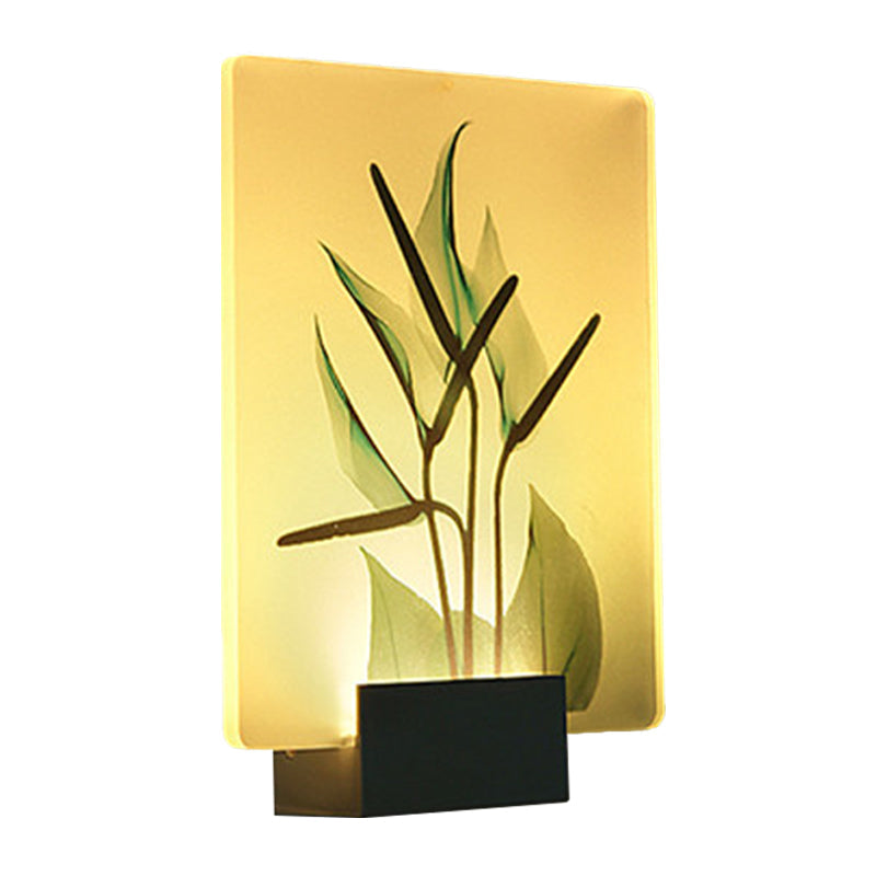 BowLift | Corner LED Wall Lighting Modern White Wall-Mounted Lamp with Flower/Bird Patterned Acrylic Shade