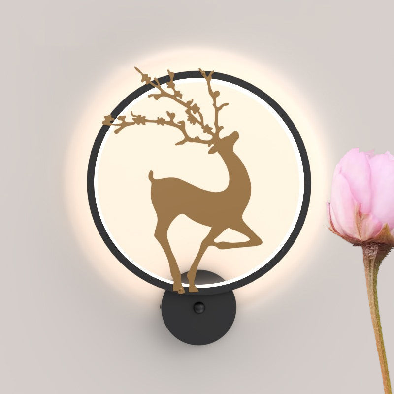 BowLift | Every Mural Light Fixture Nordic Metallic Bedroom LED Wall Mount Lighting with Black Ring