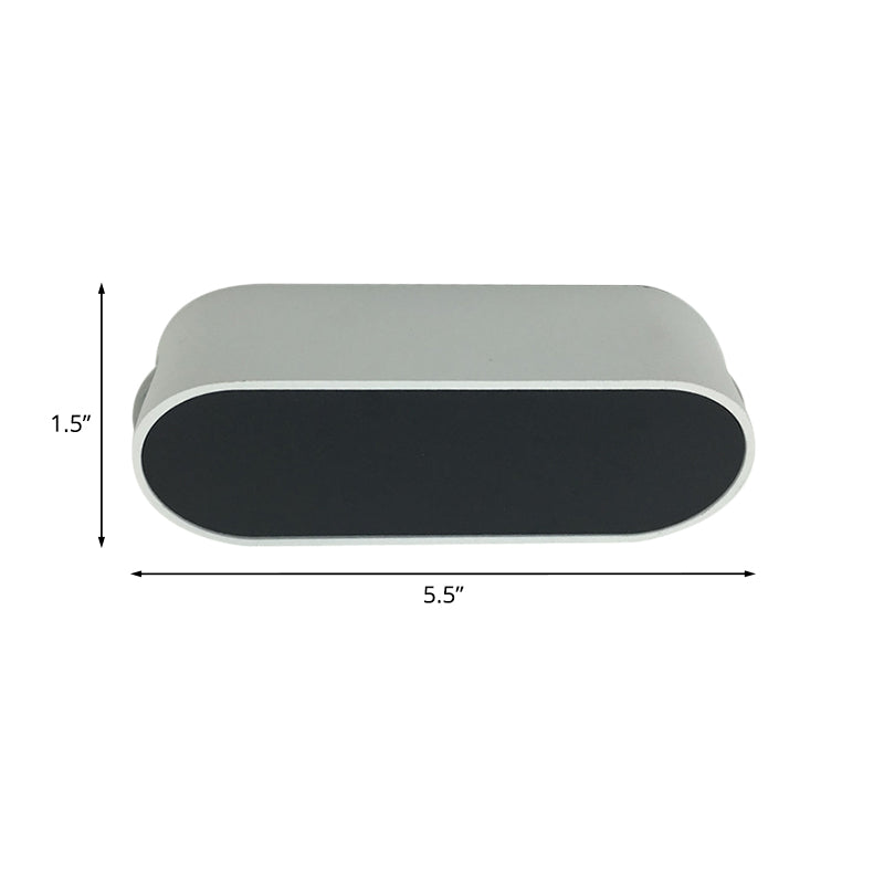 BowLift | Corridor LED Flush Wall Lamp Simplicity Black and White Wall Lamp with Oblong Metal Shade, Purple/Yellow/Red Light