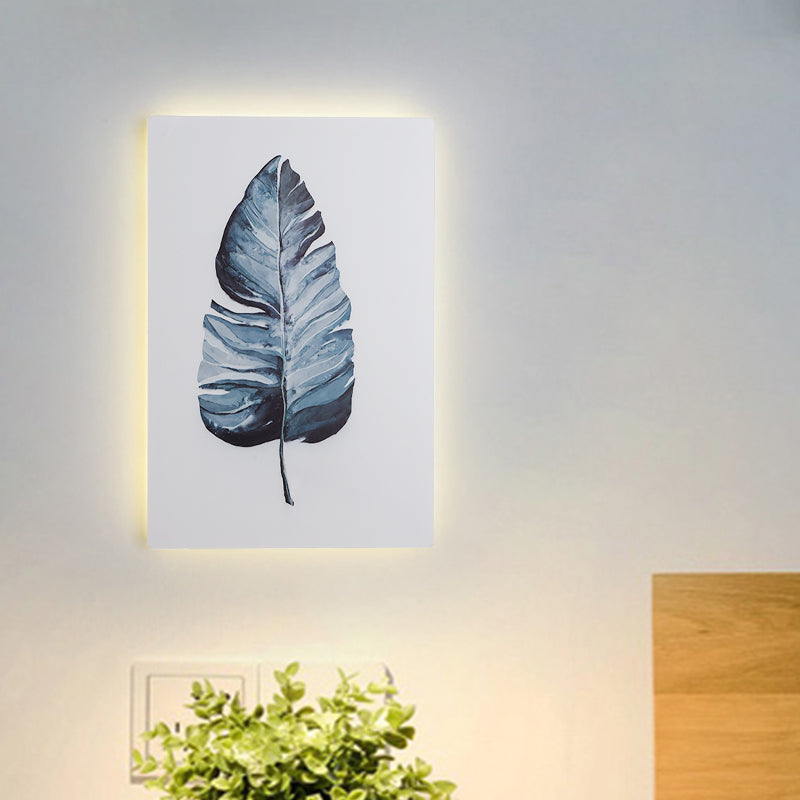 BowLift | White Rectangle Banana Leaf Wall Lamp Nordic Style LED Acrylic Wall Light