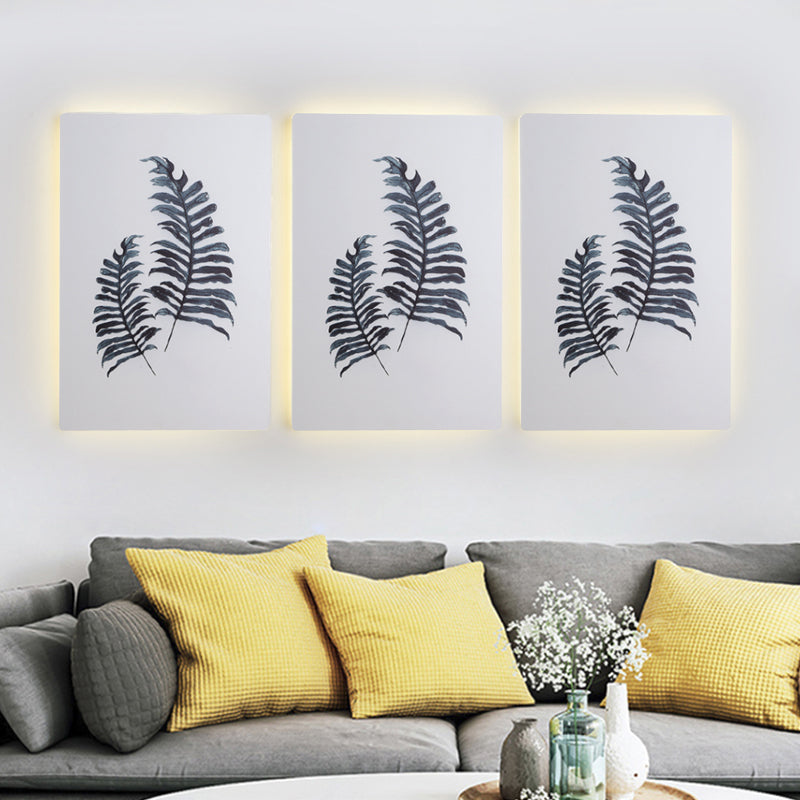 BowLift | White Rectangle Banana Leaf Wall Lamp Nordic Style LED Acrylic Wall Light