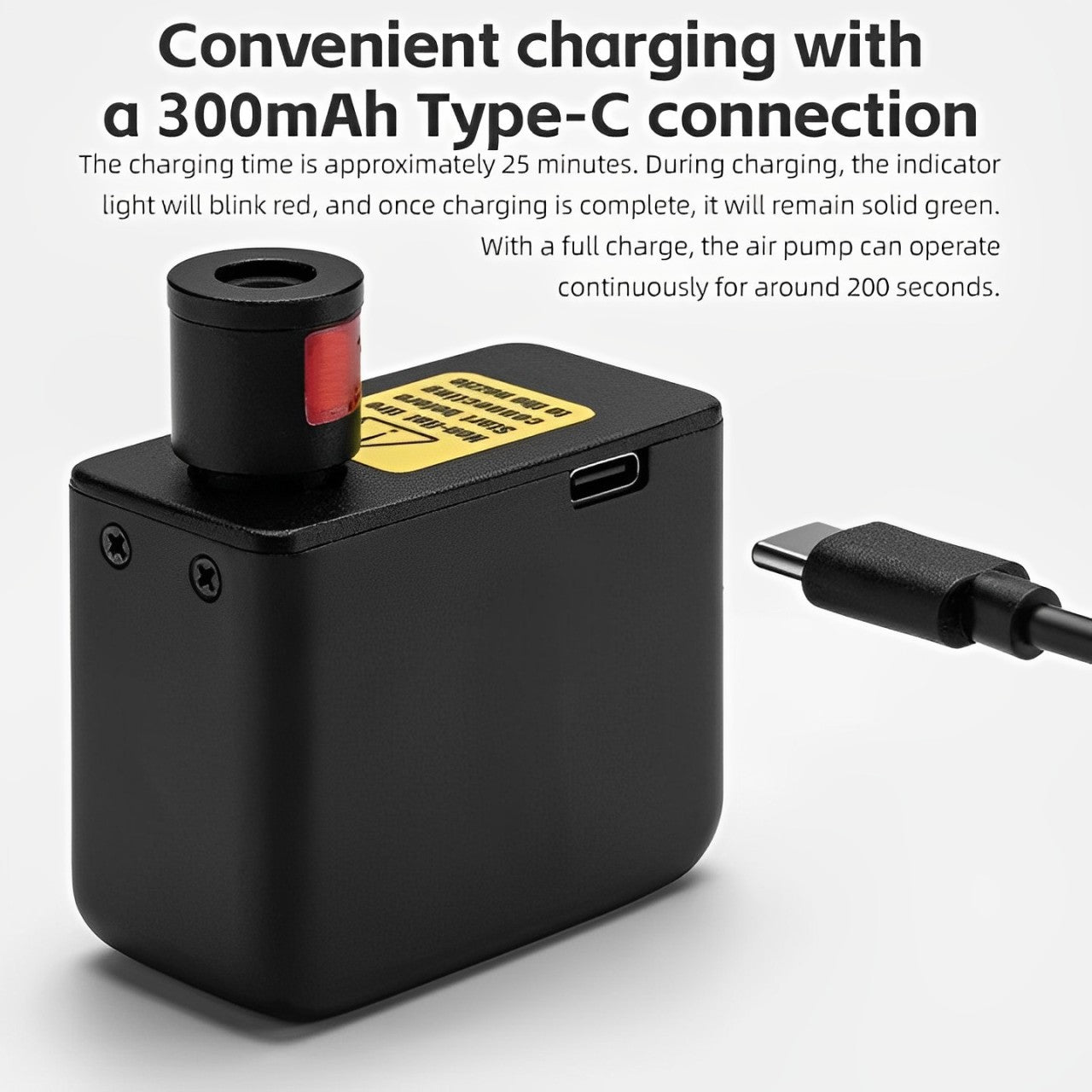 BowLift | Ultra-Compact Mini Electric Bicycle Pump with Type-C Rechargeable Battery – Fits Schrader & Presta Valves