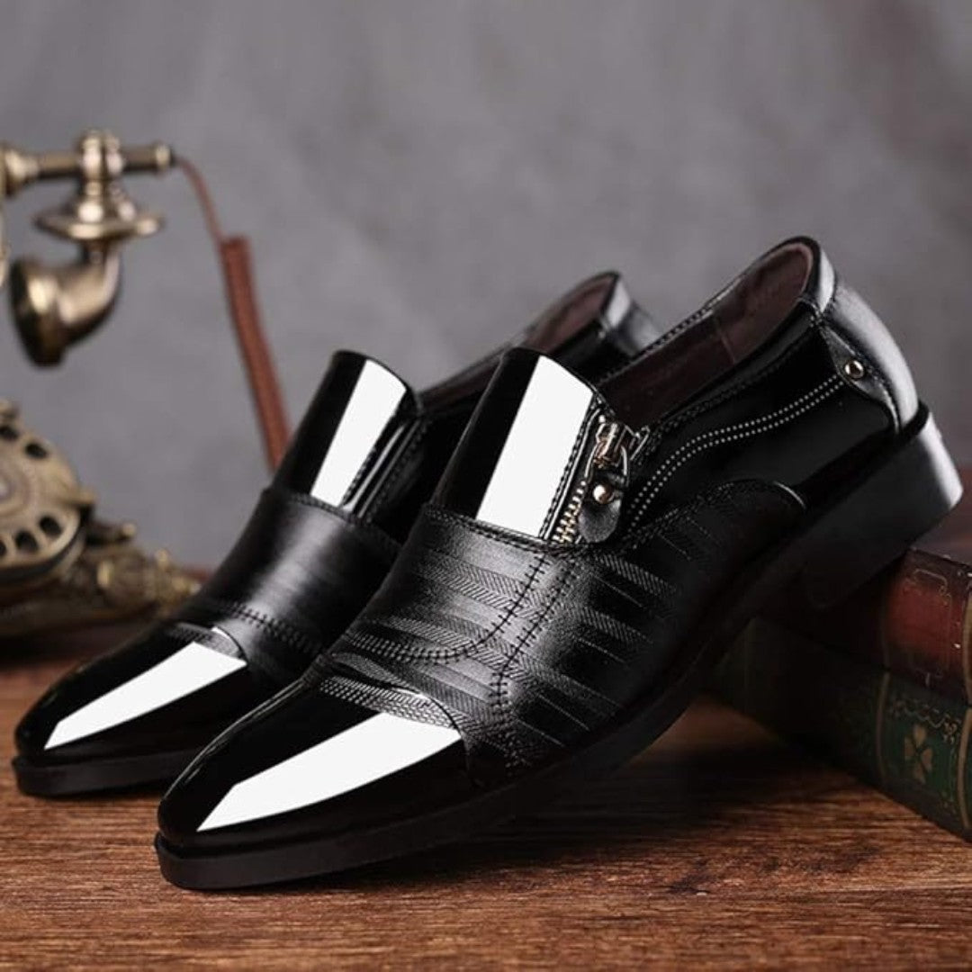 Pointed Toe Dress Shoes with Side Zip